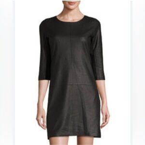 My Tribe Black Leather Shift Dress